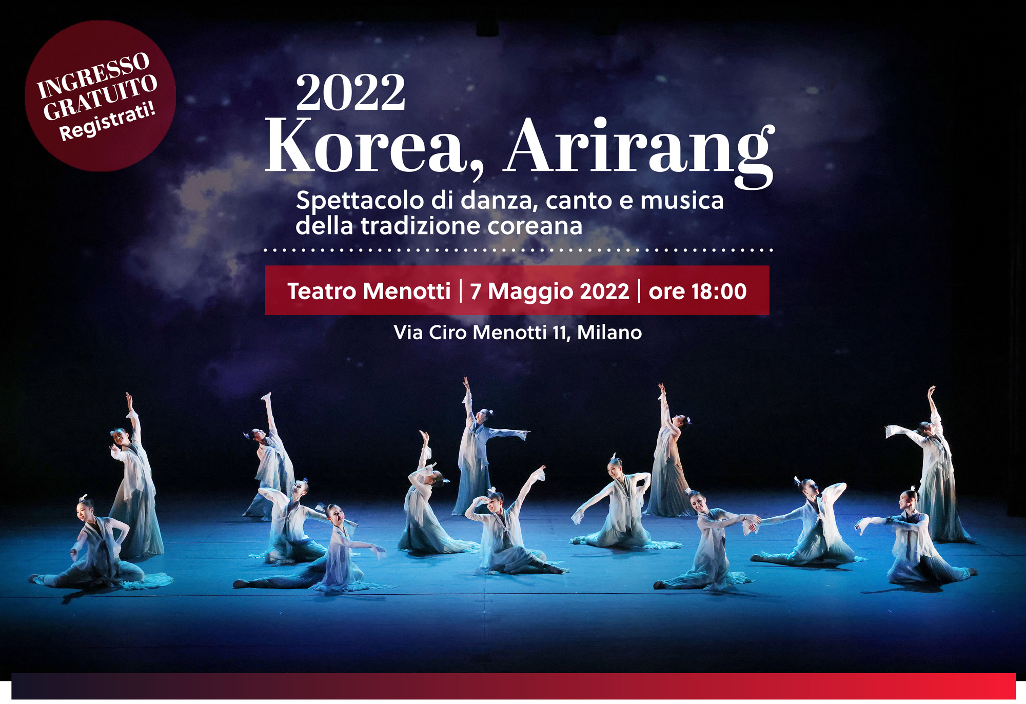 2022 Korea, Arirang - Spettacolo di danza, canto e musica della tradizione coreana